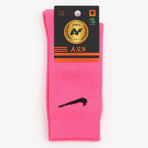 🧦 جوراب ورزشی Nike صورتی نئون