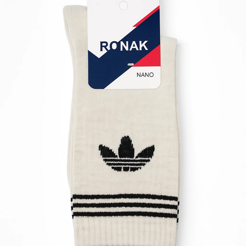 🌟 جوراب ورزشی مردانه بژ کرمی RONAK NANO