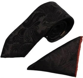 ست کراوات و دستمال جیب مردانه طرح بت جقه مدل K78