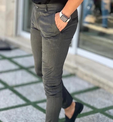 شلوار پارچه ای طوسی پارچه سابله فول کش اسپرت 2026